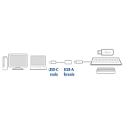 Picture of ACT USB 3.0 cable OTG, USB-C male to USB-A female, 0.2 meters