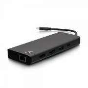 Picture of C2G USB-C® 9-in-1 Dual Display Docking Station with HDMI®, Ethernet, USB, 3.5mm Audio and Power Delivery up to 60W - 4K 30Hz (TAA Compliant)
