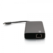 Picture of C2G USB-C® 9-in-1 Dual Display Docking Station with HDMI®, Ethernet, USB, 3.5mm Audio and Power Delivery up to 60W - 4K 30Hz (TAA Compliant)