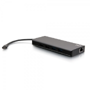Picture of C2G USB-C® 9-in-1 Dual Display Docking Station with HDMI®, Ethernet, USB, 3.5mm Audio and Power Delivery up to 60W - 4K 30Hz (TAA Compliant)