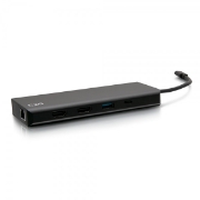 Picture of C2G USB-C® 9-in-1 Dual Display Docking Station with HDMI®, Ethernet, USB, 3.5mm Audio and Power Delivery up to 60W - 4K 30Hz (TAA Compliant)