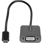Picture of StarTech.com USB C to VGA Adapter - 1080p USB Type-C to VGA Adapter Dongle - USB-C (DP Alt Mode) to VGA Monitor/Display Video Converter - Thunderbolt 3 Compatible - 12" Long Attached Cable - Upgraded Version of CDP2VGA