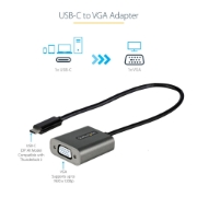 Picture of StarTech.com USB C to VGA Adapter - 1080p USB Type-C to VGA Adapter Dongle - USB-C (DP Alt Mode) to VGA Monitor/Display Video Converter - Thunderbolt 3 Compatible - 12" Long Attached Cable - Upgraded Version of CDP2VGA