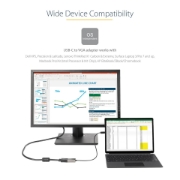 Picture of StarTech.com USB C to VGA Adapter - 1080p USB Type-C to VGA Adapter Dongle - USB-C (DP Alt Mode) to VGA Monitor/Display Video Converter - Thunderbolt 3 Compatible - 12" Long Attached Cable - Upgraded Version of CDP2VGA