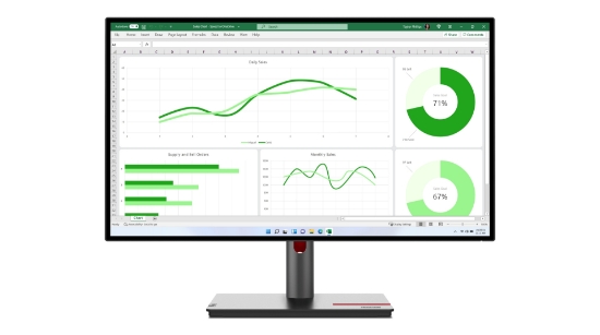 Picture of Lenovo ThinkVision P27q-30 LED display 68.6 cm (27") 2560 x 1440 pixels Quad HD Black