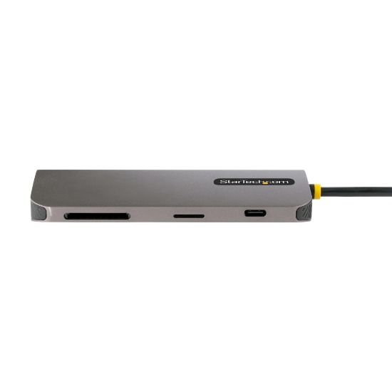 Picture of StarTech.com USB C Multiport Adapter 4K 60Hz HDMI Video, 3 Pt 5Gbps USB-A Hub, 100W USB Power Delivery Pass-Through/GbE/SD/MicroSD, 12"/30cm Cable, Travel Laptop Docking Station