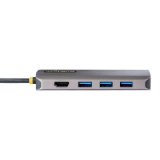 Picture of StarTech.com USB C Multiport Adapter 4K 60Hz HDMI Video, 3 Pt 5Gbps USB-A Hub, 100W USB Power Delivery Pass-Through/GbE/SD/MicroSD, 12"/30cm Cable, Travel Laptop Docking Station