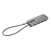 Picture of StarTech.com USB C Multiport Adapter 4K 60Hz HDMI Video, 3 Pt 5Gbps USB-A Hub, 100W USB Power Delivery Pass-Through/GbE/SD/MicroSD, 12"/30cm Cable, Travel Laptop Docking Station