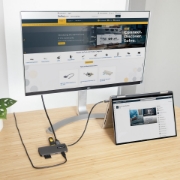 Picture of StarTech.com USB C Multiport Adapter 4K 60Hz HDMI Video, 3 Pt 5Gbps USB-A Hub, 100W USB Power Delivery Pass-Through/GbE/SD/MicroSD, 12"/30cm Cable, Travel Laptop Docking Station