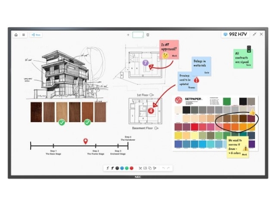 Picture of NEC MultiSync M551 Interactive flat panel 139.7 cm (55") LCD 500 cd/m² 4K Ultra HD Black Touchscreen 24/7