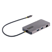 Picture of StarTech.com USB C Multiport Adapter, Dual HDMI Video, 4K 60Hz, 2Pt 5Gbps USB-A Hub, 100W Power Delivery Pass-Through/GbE/SD/MicroSD, 12"/30cm Cable, Travel Dock, Laptop Docking Station