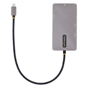 Picture of StarTech.com USB C Multiport Adapter, Dual HDMI Video, 4K 60Hz, 2Pt 5Gbps USB-A Hub, 100W Power Delivery Pass-Through/GbE/SD/MicroSD, 12"/30cm Cable, Travel Dock, Laptop Docking Station