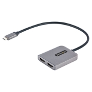 Picture of StarTech.com USB-C to Dual HDMI MST HUB - Dual HDMI 4K 60Hz - USB Type C Multi Monitor Adapter for Laptop w/ 1ft/30cm cable - DP 1.4 Multi-Stream Transport Hub - USB-C to HDMI Splitter