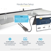 Picture of StarTech.com USB-C to Dual HDMI MST HUB - Dual HDMI 4K 60Hz - USB Type C Multi Monitor Adapter for Laptop w/ 1ft/30cm cable - DP 1.4 Multi-Stream Transport Hub - USB-C to HDMI Splitter