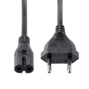 Picture of StarTech.com 3m (10ft) Laptop Power Cord, EU Plug to C7, 2.5A 250V, 18AWG, Laptop Replacement Cord, Printer Power Cable, Laptop Charger Cord, Laptop Power Brick Cord, Black