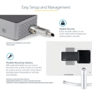 Picture of StarTech.com USB C Dock - 4K 60Hz Quad Monitor DisplayPort & HDMI - Universal USB-C Docking Station with 100W Power Delivery - USB Hub with 1x USB Type-C & 3x USB-A, Ethernet, Audio