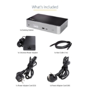 Picture of StarTech.com USB C Dock - 4K 60Hz Quad Monitor DisplayPort & HDMI - Universal USB-C Docking Station with 100W Power Delivery - USB Hub with 1x USB Type-C & 3x USB-A, Ethernet, Audio