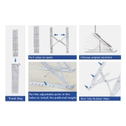 Picture of ACT Foldable laptop stand aluminium, 7 positions height adjustable