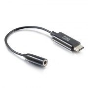 Picture of C2G 54426 mobile phone cable Black 0.09 m USB-C 3.5 mm