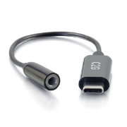 Picture of C2G 54426 mobile phone cable Black 0.09 m USB-C 3.5 mm