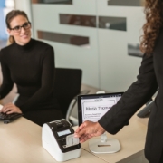 Picture of Brother QL-820NWBVMXX1 label printer Direct thermal Colour 300 x 600 DPI 176 mm/sec Wired & Wireless Ethernet LAN DK Wi-Fi Bluetooth