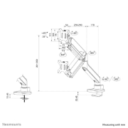Picture of Neomounts DS70-450BL1 Monitor arm 17-42" - gas spring - Topfix - 180°-stop