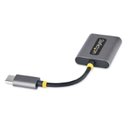 Picture of StarTech.com USB-C Headphone Splitter, USB Type C Dual Headset Adapter w/Mic Input, USB C to 3.5mm Audio Adapter/Earphone Dongle, USB C to Audio Jack/Aux Output, 24-bit DAC