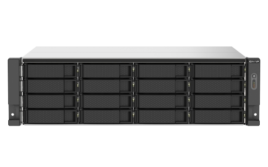 Picture of QNAP TS-1673AU-RP-16G NAS/storage server Rack (3U) Ryzen Embedded V1500B 16 GB DDR4 0 TB QNAP QTS Black, Grey