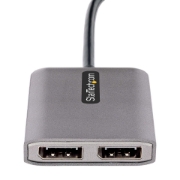 Picture of StarTech.com USB-C to Dual Displayport 1.4 Adapter, USB Type-C Multi-Monitor MST Hub, Dual 5K 60Hz DP Laptop Display Extender / Splitter, HDR, Extra-Long Built-In Cable - Windows Only
