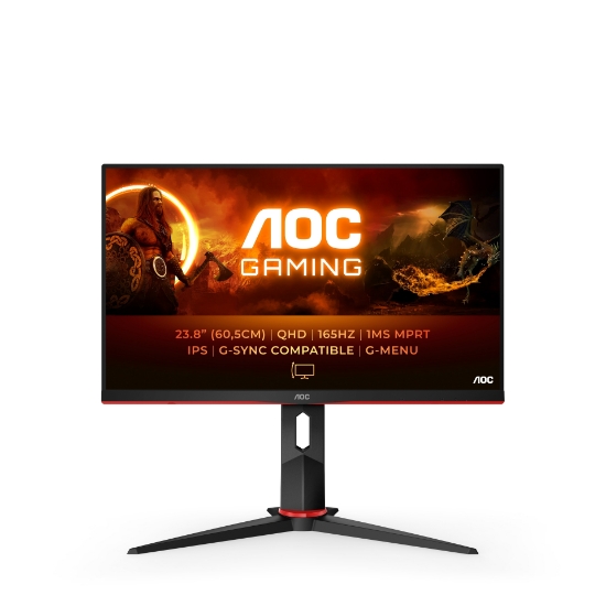 Picture of AOC G2 Q24G2A/BK LED display 60.5 cm (23.8") 2560 x 1440 pixels Quad HD LCD Black, Red