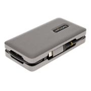 Picture of StarTech.com USB-C Multiport Adapter - 4K 60Hz HDMI/DP - 3-Port USB Hub - 100W Power Delivery Pass-Through - GbE - Travel Mini Docking Station w/ Charging - 1ft/30cm Wrap-Around Cable