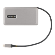 Picture of StarTech.com USB-C Multiport Adapter - 4K 60Hz HDMI/DP - 3-Port USB Hub - 100W Power Delivery Pass-Through - GbE - Travel Mini Docking Station w/ Charging - 1ft/30cm Wrap-Around Cable