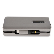 Picture of StarTech.com USB-C Multiport Adapter - 4K 60Hz HDMI/DP - 3-Port USB Hub - 100W Power Delivery Pass-Through - GbE - Travel Mini Docking Station w/ Charging - 1ft/30cm Wrap-Around Cable