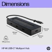 Picture of HP 4K USB-C Multiport Hub USB Type-C 10000 Mbit/s Black