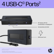 Picture of HP 4K USB-C Multiport Hub USB Type-C 10000 Mbit/s Black