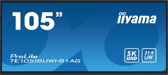Picture of iiyama TE10518UWI-B1AG Signage Display Digital A-board 2.67 m (105") LED Wi-Fi 450 cd/m² 5K Ultra HD Black Touchscreen Built-in processor Android 24/7