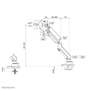 Picture of Neomounts DS70PLUS-450BL1 Monitor arm 17-49" - gas spring - Topfix - 180°-stop