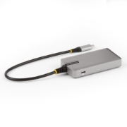 Picture of StarTech.com 4-Port USB-C Hub with USB-C DP Alt Mode Video Output 4K 60Hz - 3x USB-A, 1x USB Type-C, 100W Power Delivery Pass-Through, USB 3.2 10Gbps, 1ft/30cm Cable, Portable USB Hub