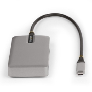 Picture of StarTech.com 4-Port USB-C Hub with USB-C DP Alt Mode Video Output 4K 60Hz - 3x USB-A, 1x USB Type-C, 100W Power Delivery Pass-Through, USB 3.2 10Gbps, 1ft/30cm Cable, Portable USB Hub