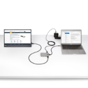 Picture of StarTech.com 4-Port USB-C Hub with USB-C DP Alt Mode Video Output 4K 60Hz - 3x USB-A, 1x USB Type-C, 100W Power Delivery Pass-Through, USB 3.2 10Gbps, 1ft/30cm Cable, Portable USB Hub