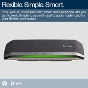 Picture of POLY Sync 40+ Microsoft Teams Certified USB-A USB-C Speakerphone +BT700 USB-A Adapter