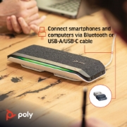 Picture of POLY Sync 40+ Microsoft Teams Certified USB-A USB-C Speakerphone +BT700 USB-A Adapter