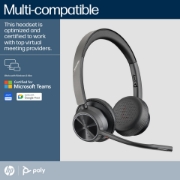 Picture of POLY Voyager 4320-M Microsoft Teams Certified Headset +BT700 dongle +Charging Stand