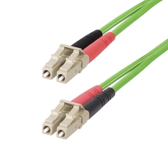 Picture of StarTech.com 1m (3.3ft) LC to LC (UPC) OM5 Multimode Fiber Optic Cable, 50/125µm Duplex LOMMF Zipcord, VCSEL, 40G/100G, LSZH Fiber Jumper Cord