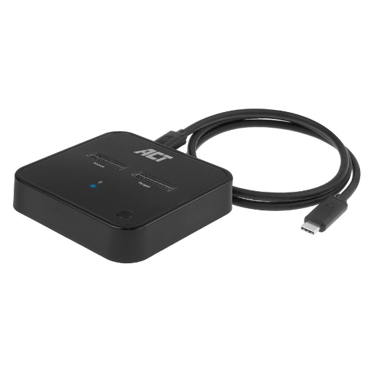 Picture of ACT M.2 NVMe/PCIe dual SSD docking clone station, USB-C 3.2 Gen2