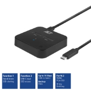 Picture of ACT M.2 NVMe/PCIe dual SSD docking clone station, USB-C 3.2 Gen2