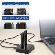 Picture of ACT M.2 NVMe/PCIe dual SSD docking clone station, USB-C 3.2 Gen2