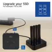 Picture of ACT M.2 NVMe/PCIe dual SSD docking clone station, USB-C 3.2 Gen2
