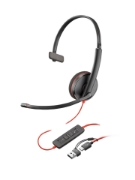 Picture of POLY Blackwire 3210 Monaural USB-C Headset +USB-C/A Adapter