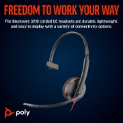 Picture of POLY Blackwire 3210 Monaural USB-C Headset +USB-C/A Adapter